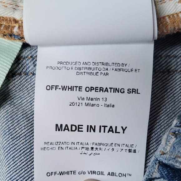 Off-White Blue Tapestry Print Skinny Jeans - Picture 9 of 10